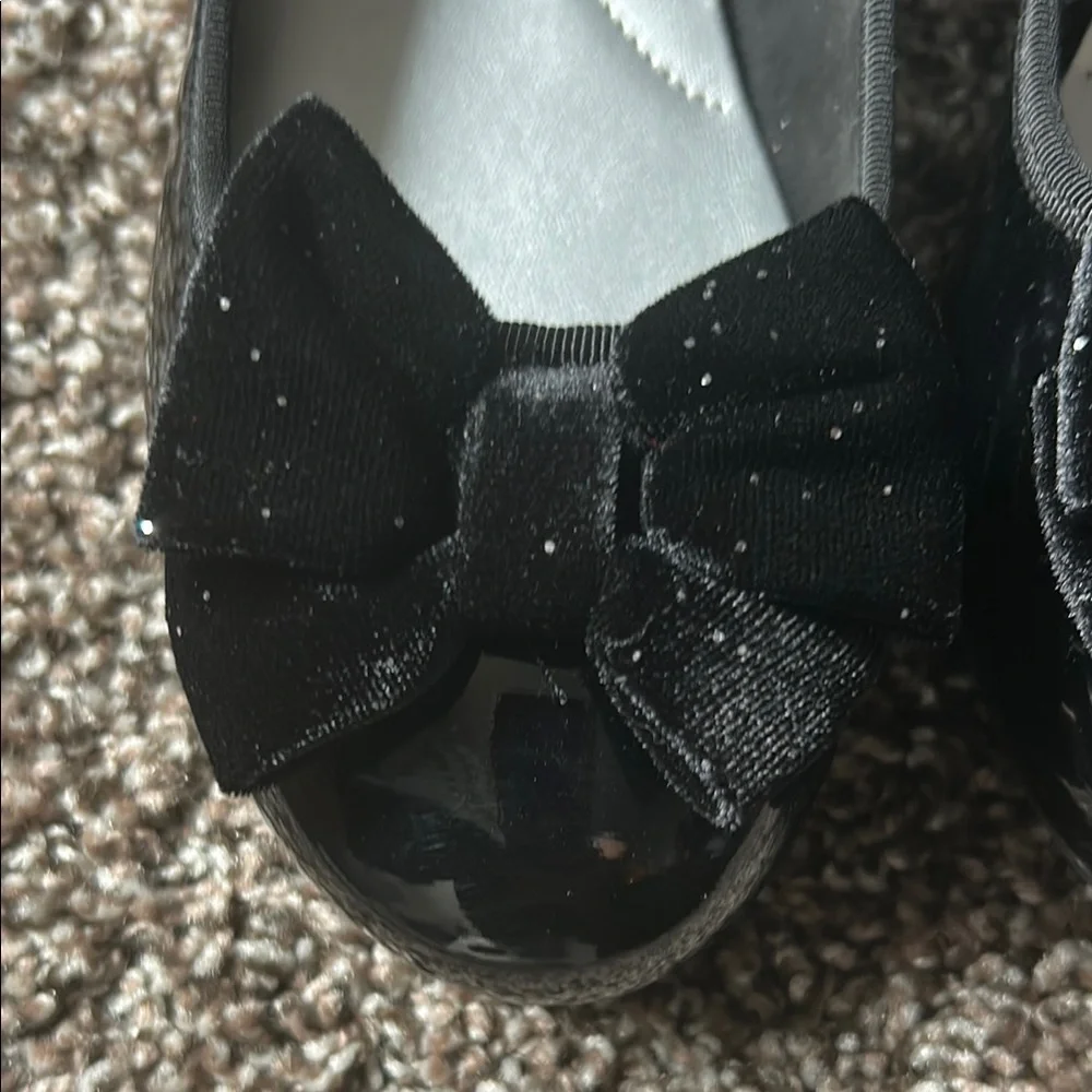 Cat & Jack Black Bow Kids Shoes (NWOT)